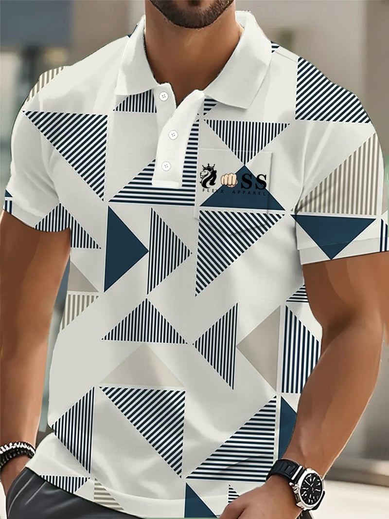 Camisa polo elegantee Letter estampado casual (With bolsillos) para hombre