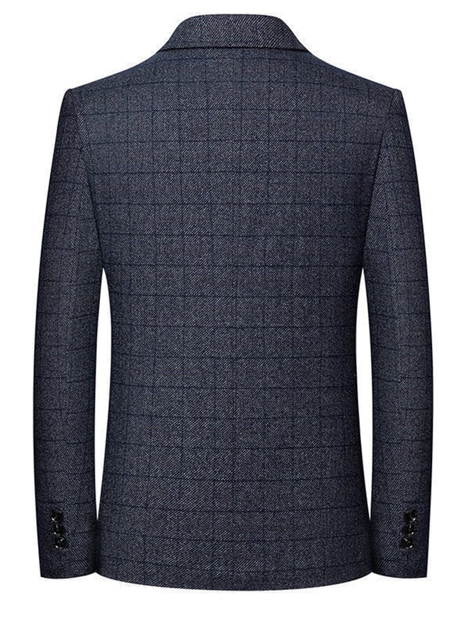 Saco para trabajo Office Notched cuello a cuadros Regular Fit para hombre