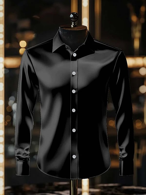 Camisa rayas estampado ejecutivo de manga larga para hombre