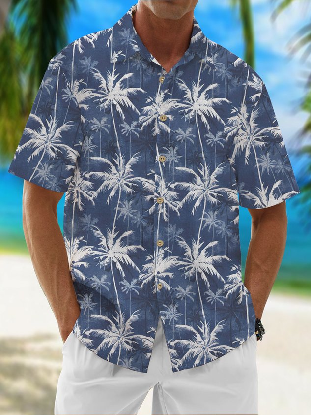 Camisa Moisture Wicking Coconut Tree Hawaiian