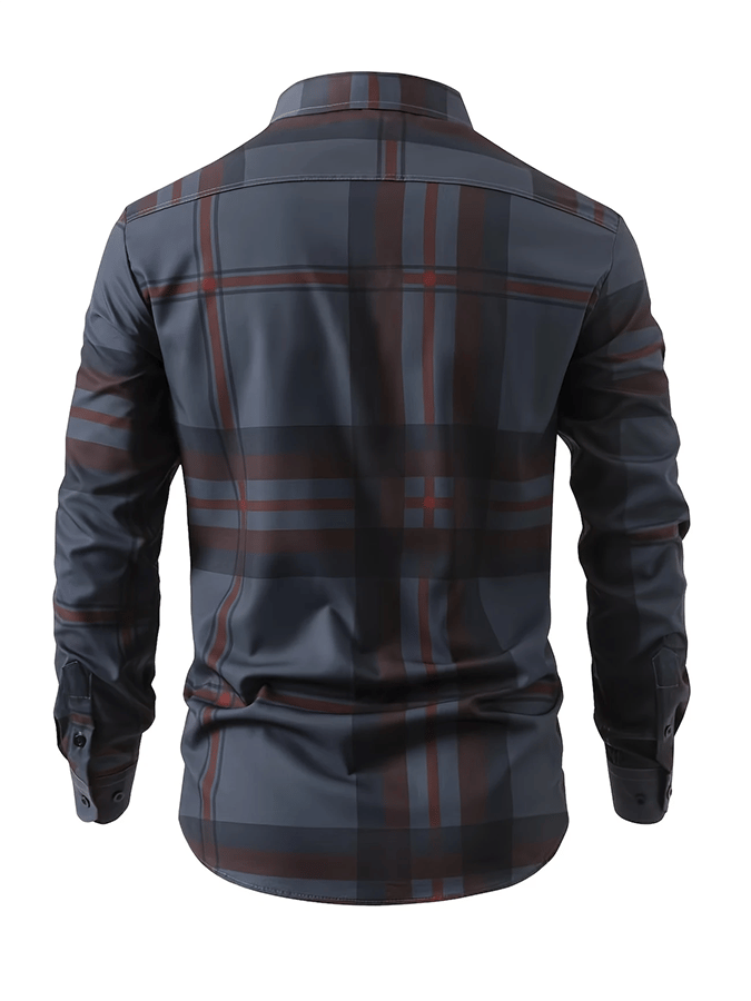 Camisa a cuadros ejecutivo casual para hombre