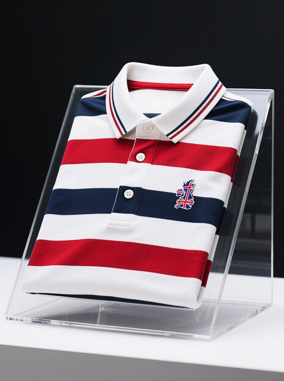 Camisa polo ejecutivo Union Jack casual Button de manga corta para hombre