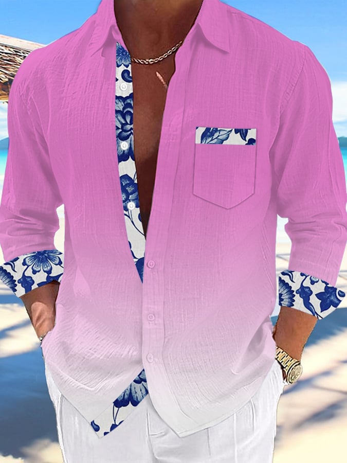 Camisa Hawaiian estampado de modaable Resort casual (With Pockets) para hombre