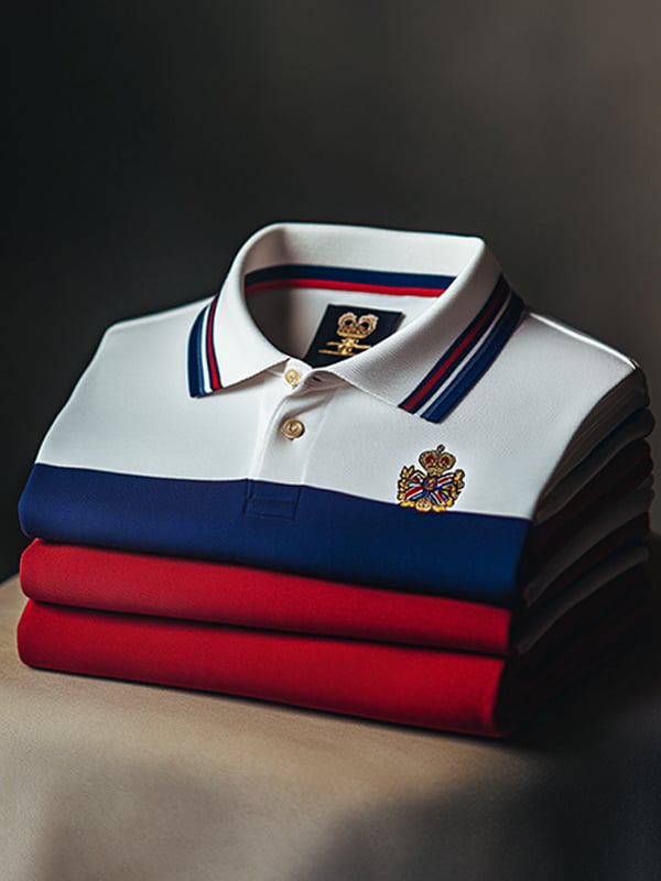 Camisa polo clásico ejecutivo Logo estampado Button para hombre