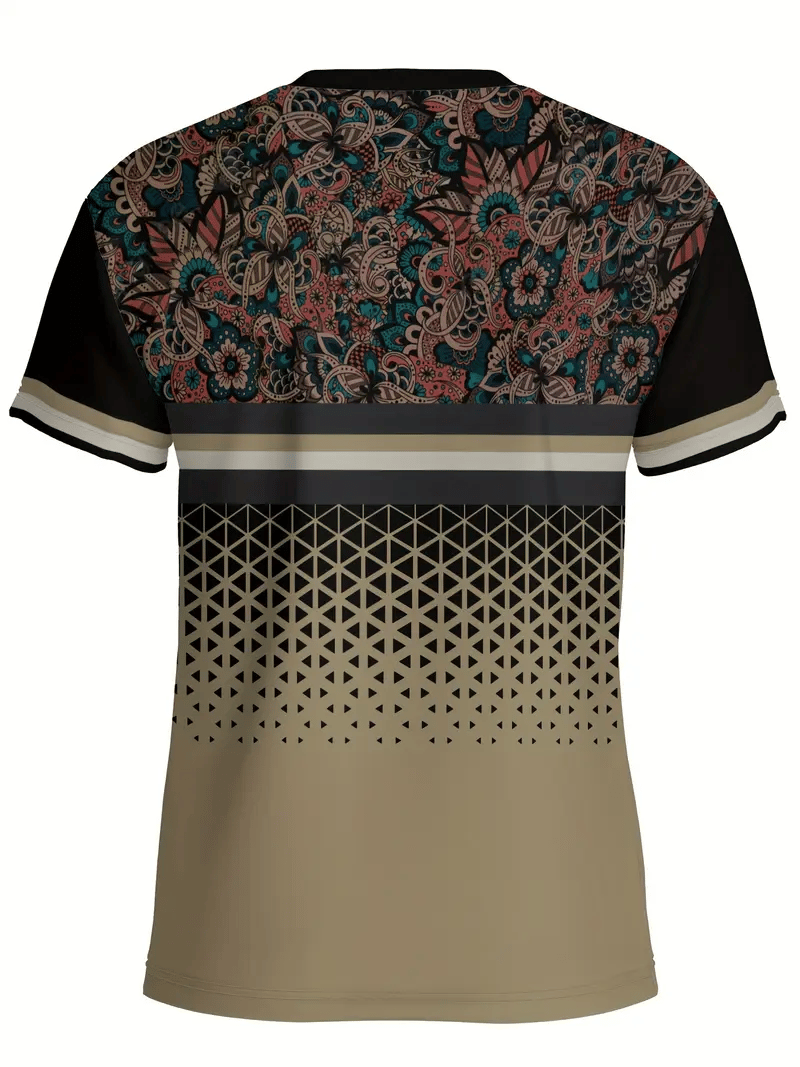 Camiseta ejecutivo rayas Logo estampado de manga corta para hombre