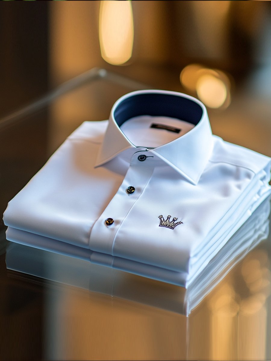 Camisa casual simple crown de manga larga para hombre