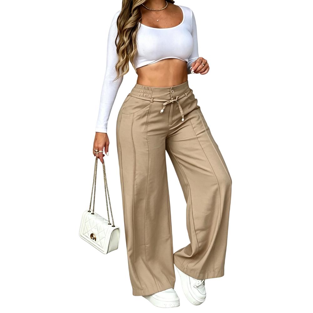 Pantalón casual de pierna ancha para mujer · vista 10