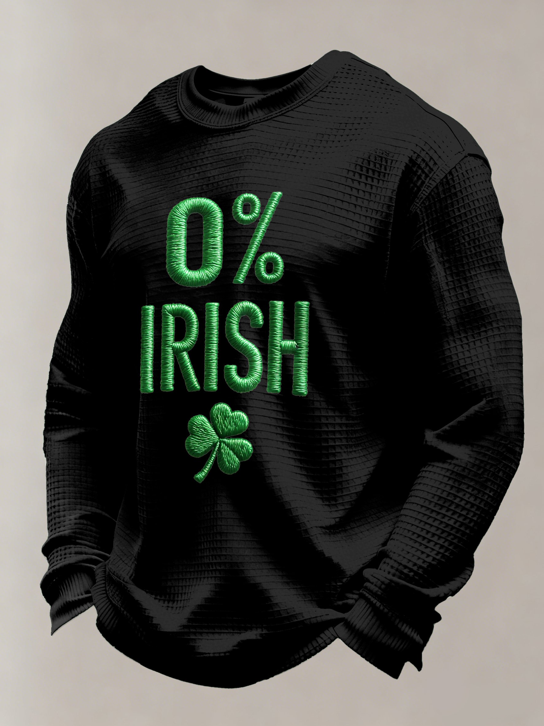 Saint Patrick estampado casual de manga larga Top para hombre