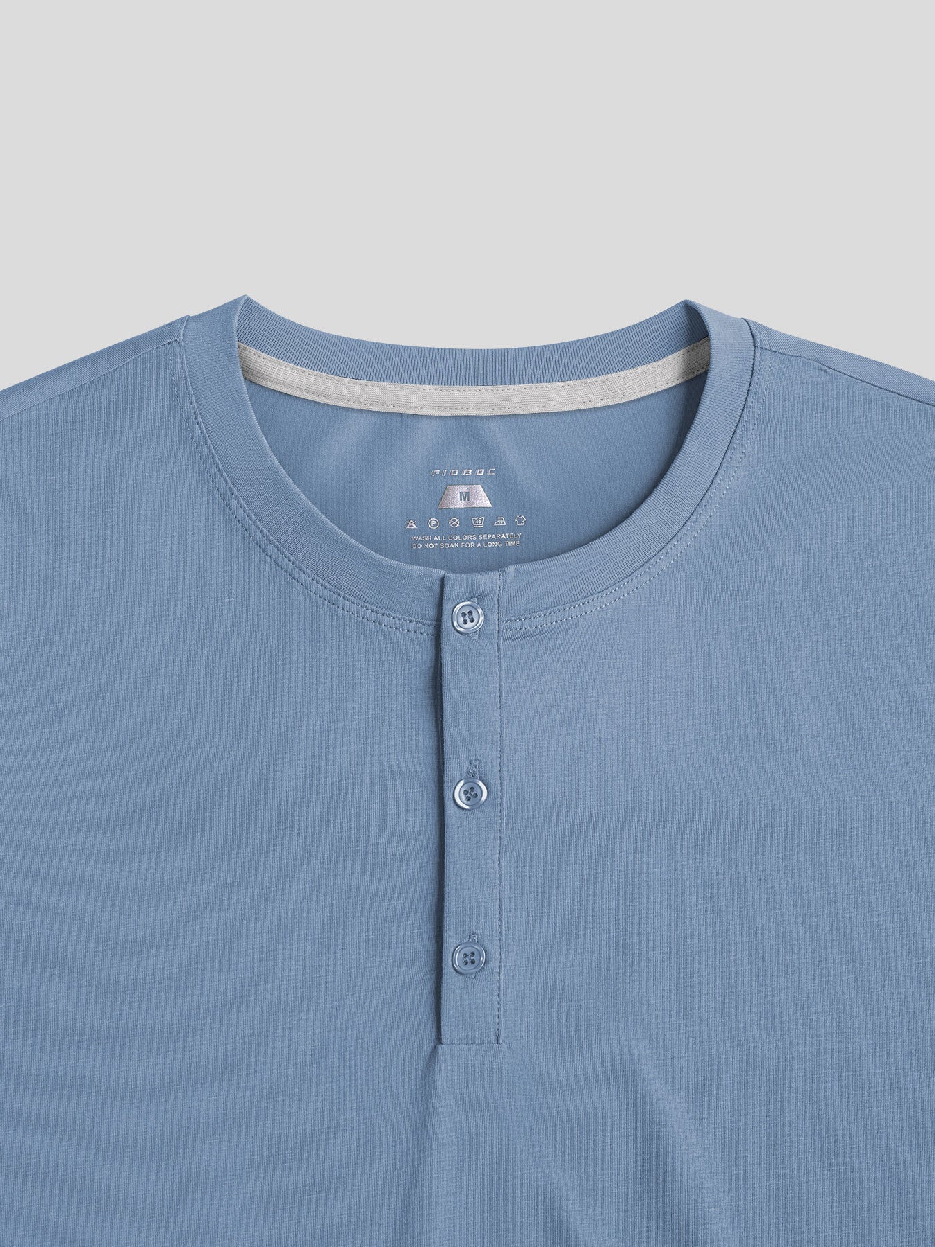 StaySmooth de manga larga Henley Drop-Cut Tee