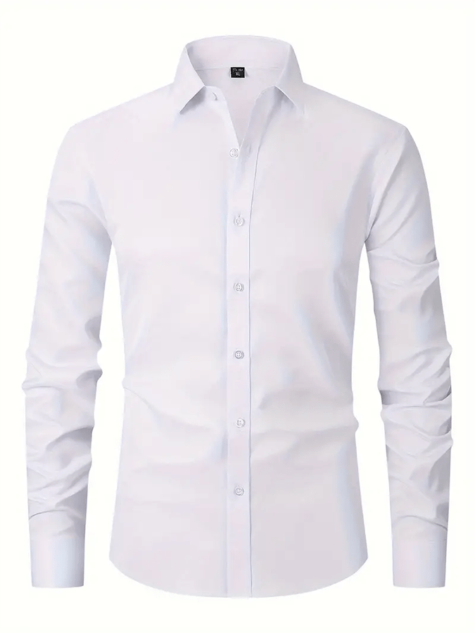 Camisa de color sólido Design ejecutivo casual para hombre