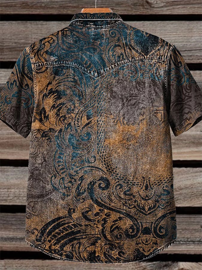 Camisa Cowboy Western vintage para hombre