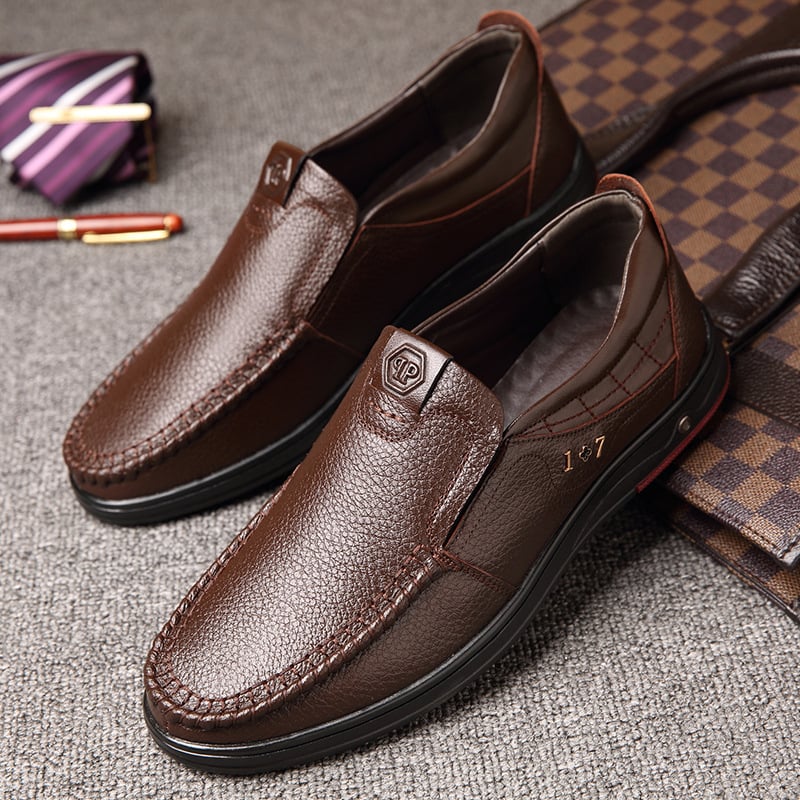 Mocasines Round Toe Versatile ejecutivo casual cuero zapatos para hombre