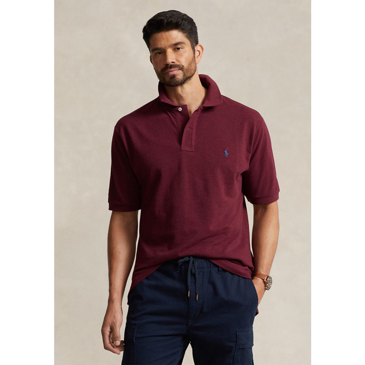 Big & Tall Classic Fit Mesh Polo Shirt - 1