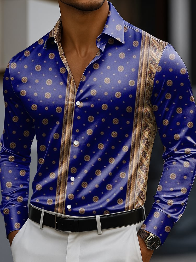 Camisa clásico ejecutivo casual Luxe de manga larga con botones para hombre