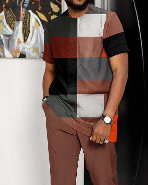 Casual Colorblock Walking Suit-025 para hombre