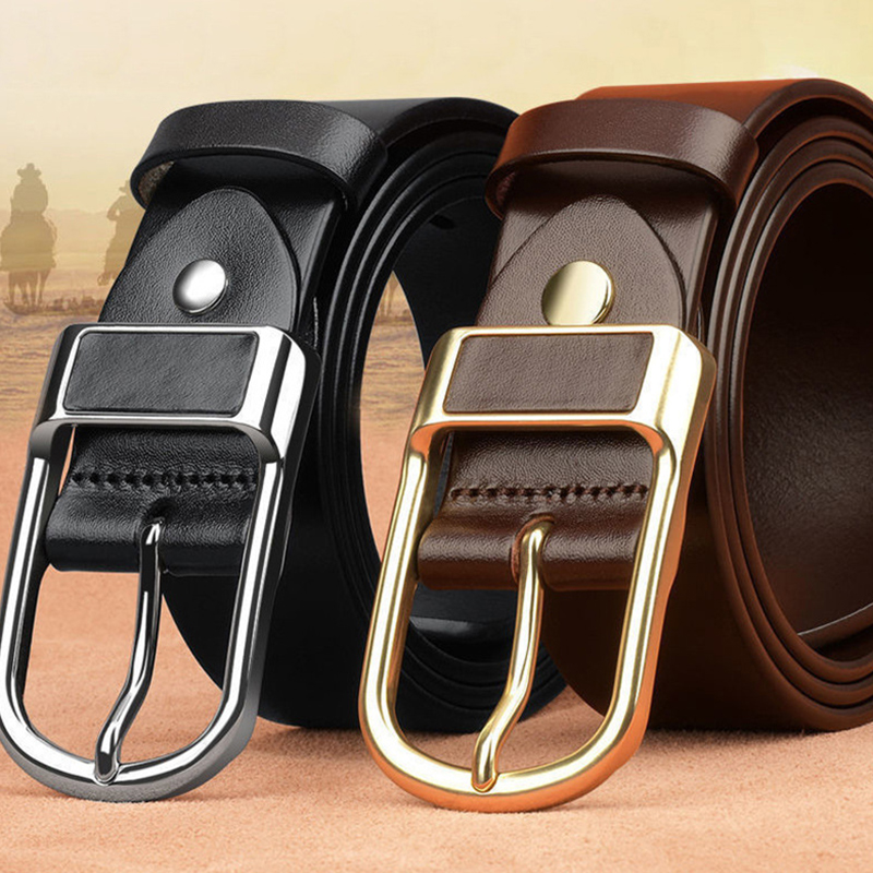 Cinturón ejecutivo casual PU cuero Square Buckle Cowboy Waistband