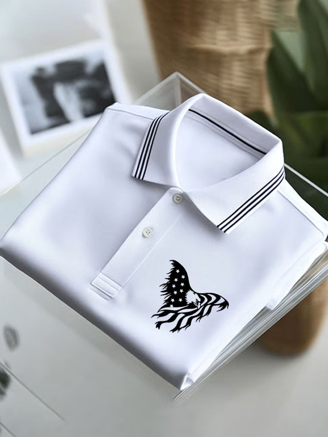 Camisa polo American Eagle estampado casual para hombre