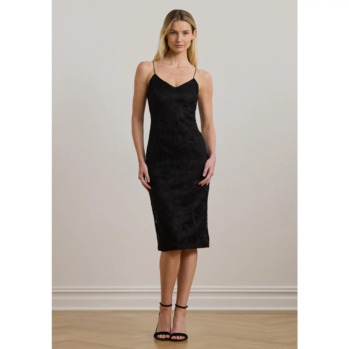 Embroidered Sleeveless Cocktail Dress - 1