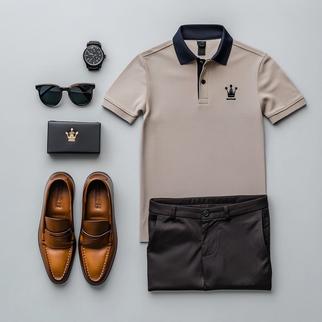 Camisa polo ejecutivo casual Button de manga corta para hombre