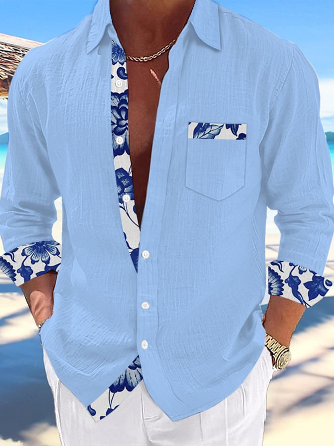 Camisa Hawaii estampado de moda Vacation And casual (With Pockets) para hombre