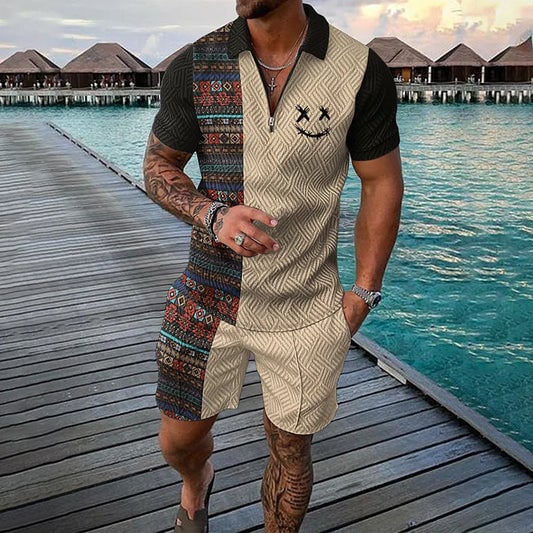 Camisa polo Darkness Taped And shorts Co-Ord