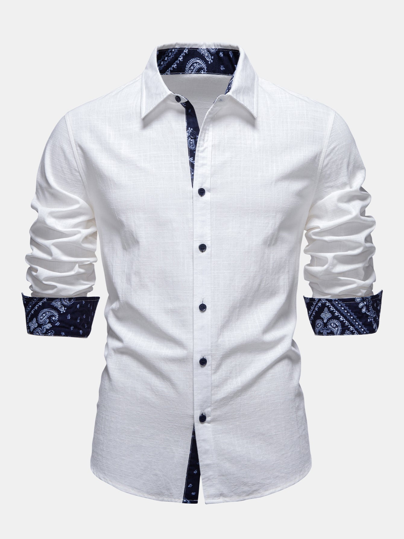 Camisa Contrast Paisley estampado de lino Look