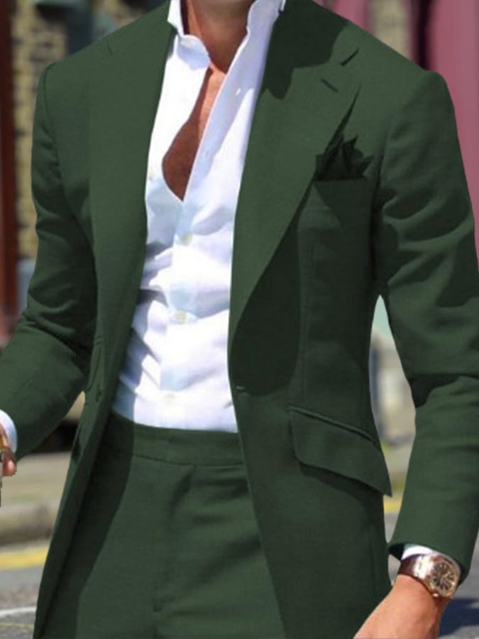 Ejecutivo Double Breasted Side Suit Two-Piece Suit para hombre