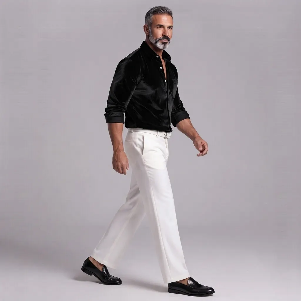 para hombre Velvet de color sólido con botones Chest Pocket de manga larga camisa
