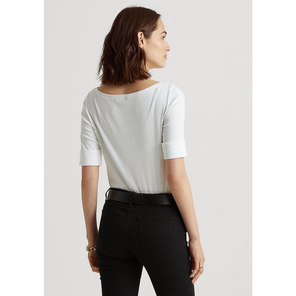Women's Cotton Boat Neck Top - 10