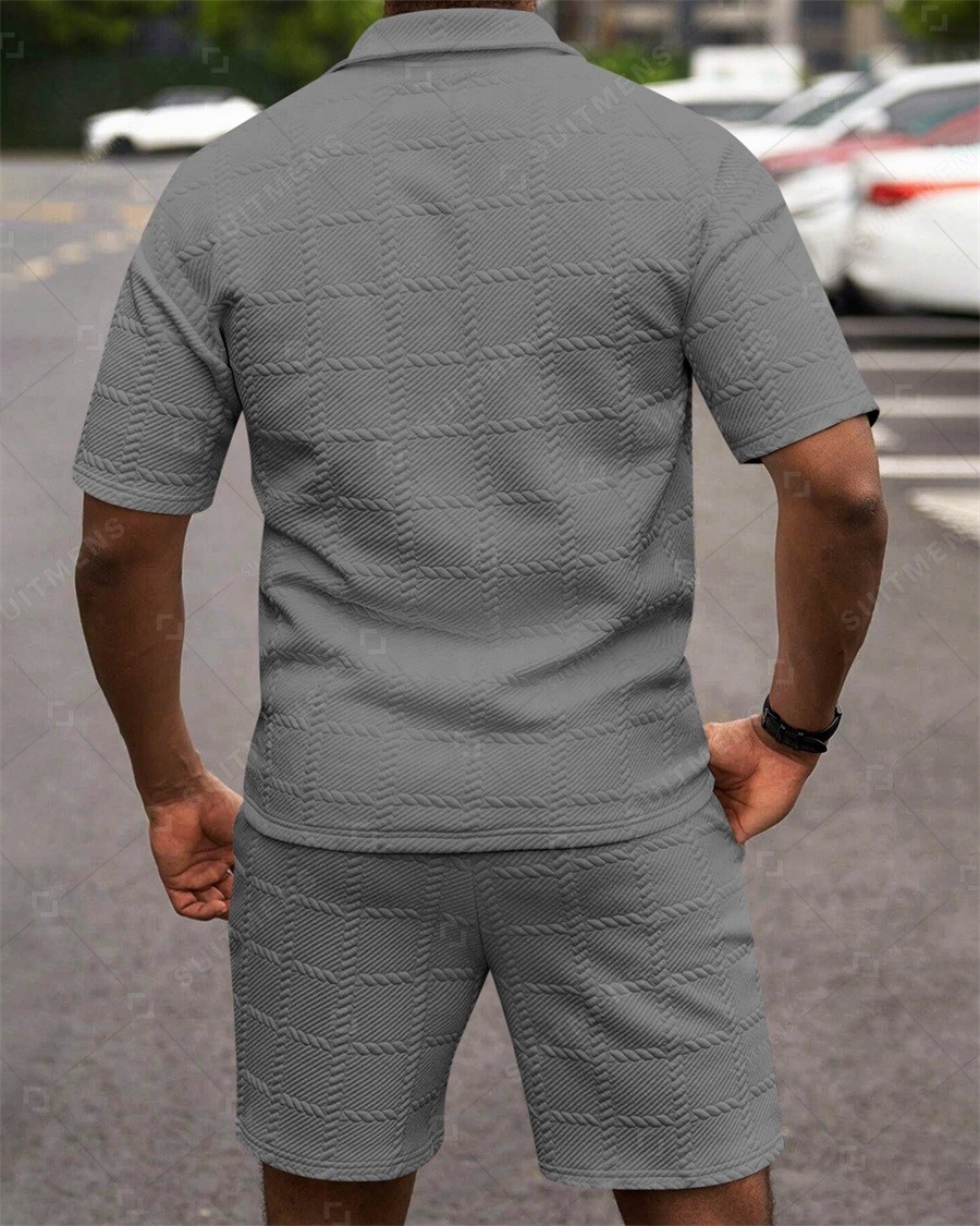 Camisa polo Simple Textured Summer Set 251 para hombre