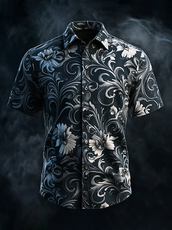 Camisa retro Gothic diseño de manga corta para hombre