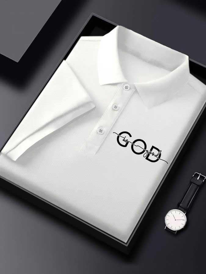 Camisa polo Faith in God estampado para hombre