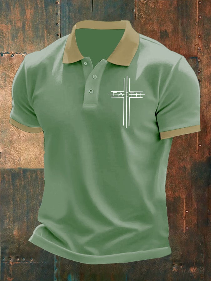 Camisa polo Faith Cross estampado para hombre