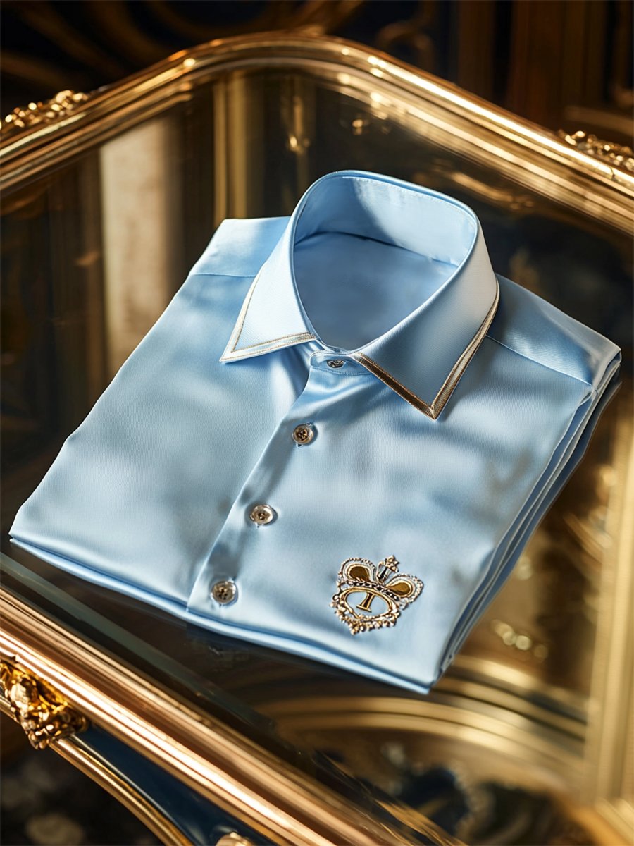 Camisa satén Luxe de manga larga con botones para hombre
