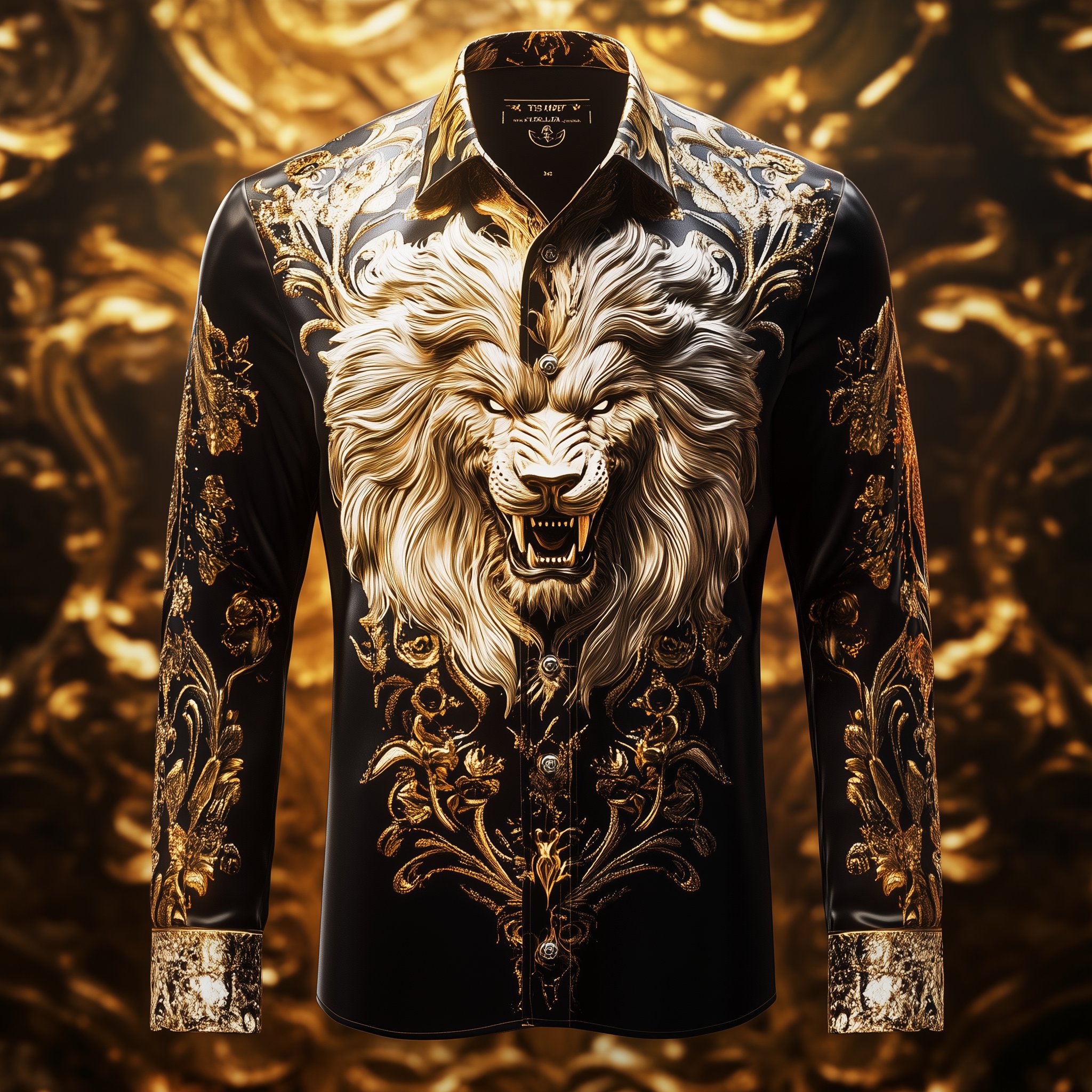 Camisa de lujo de manga larga with Beast estampado para hombre