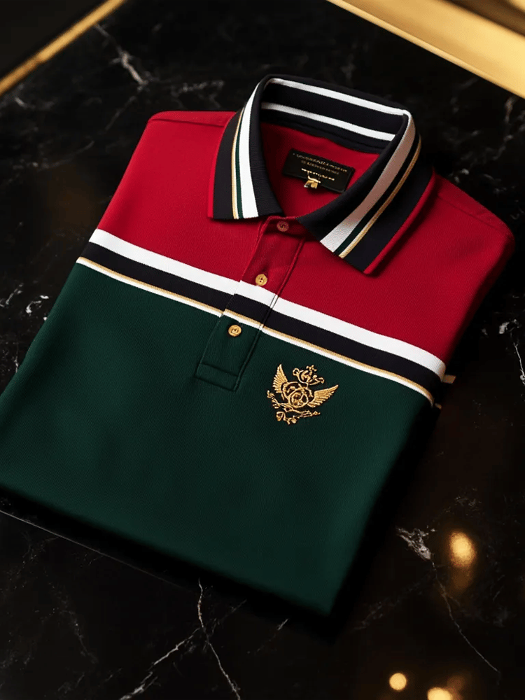 Camisa polo vintage ejecutivo de manga larga para hombre