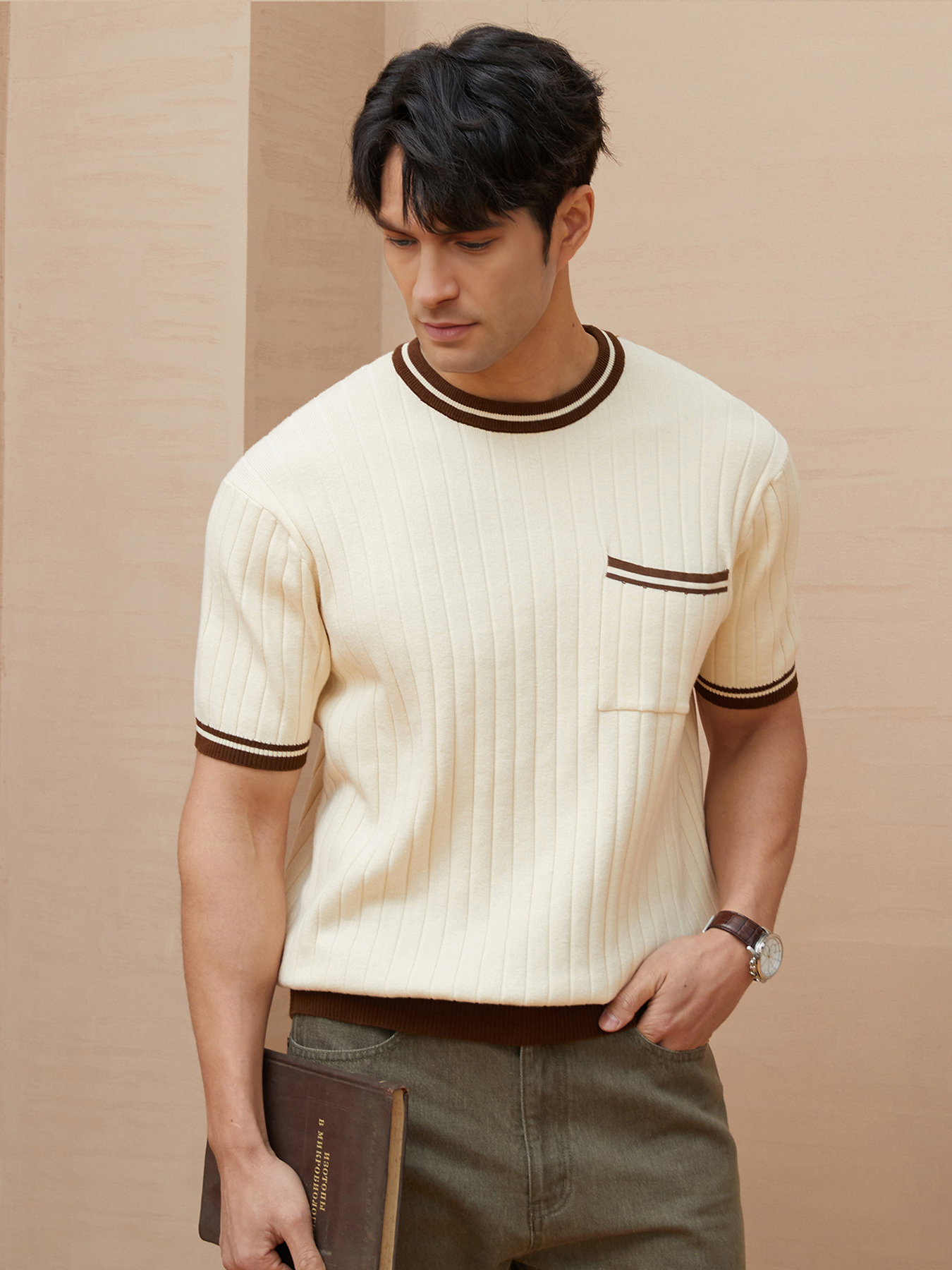 Camiseta Gentletejido vintage Style de manga corta tejidoted