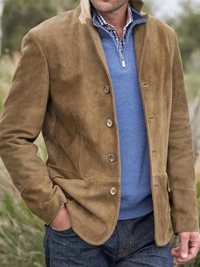 Chaqueta vintage Single Breasted bolsillo Gentleman's ejecutivo Suit para hombre