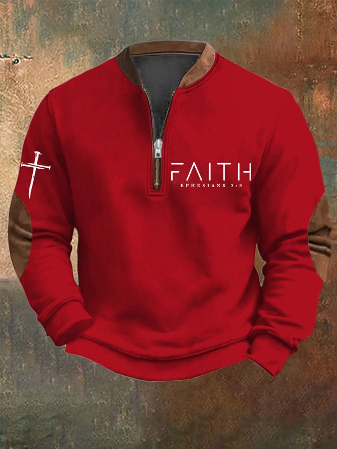 Sudadera Faith estampado Zip cuello para hombre