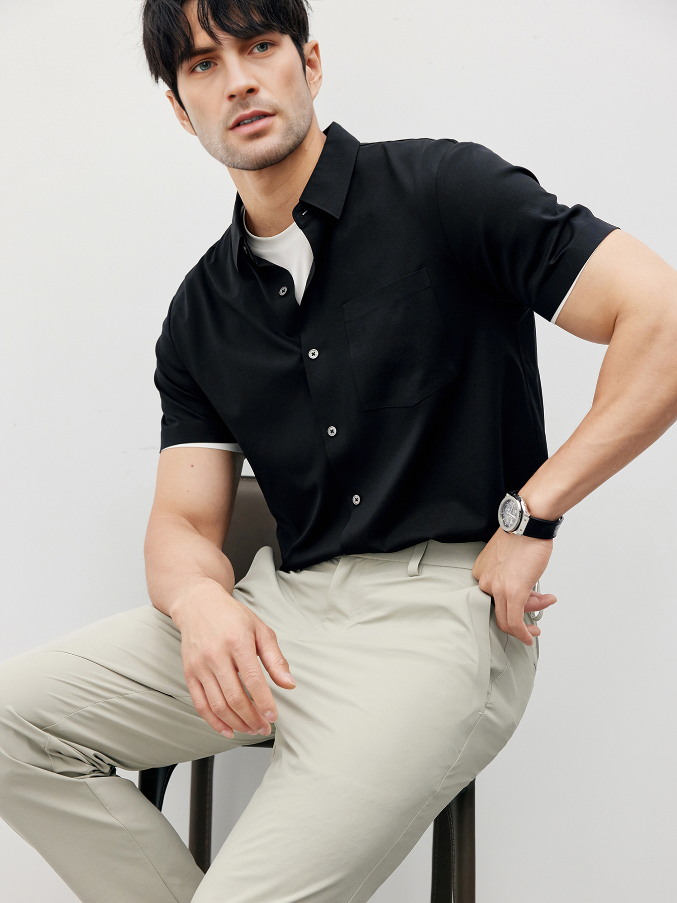 Camisa ChillLux Wrinkle-free de manga corta