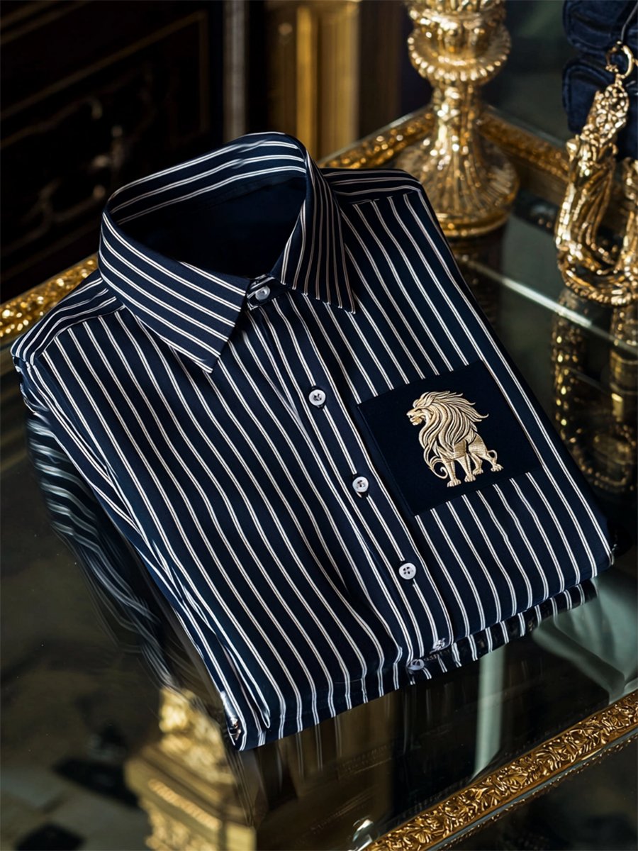 Camisa satén Luxe de manga corta con botones para hombre
