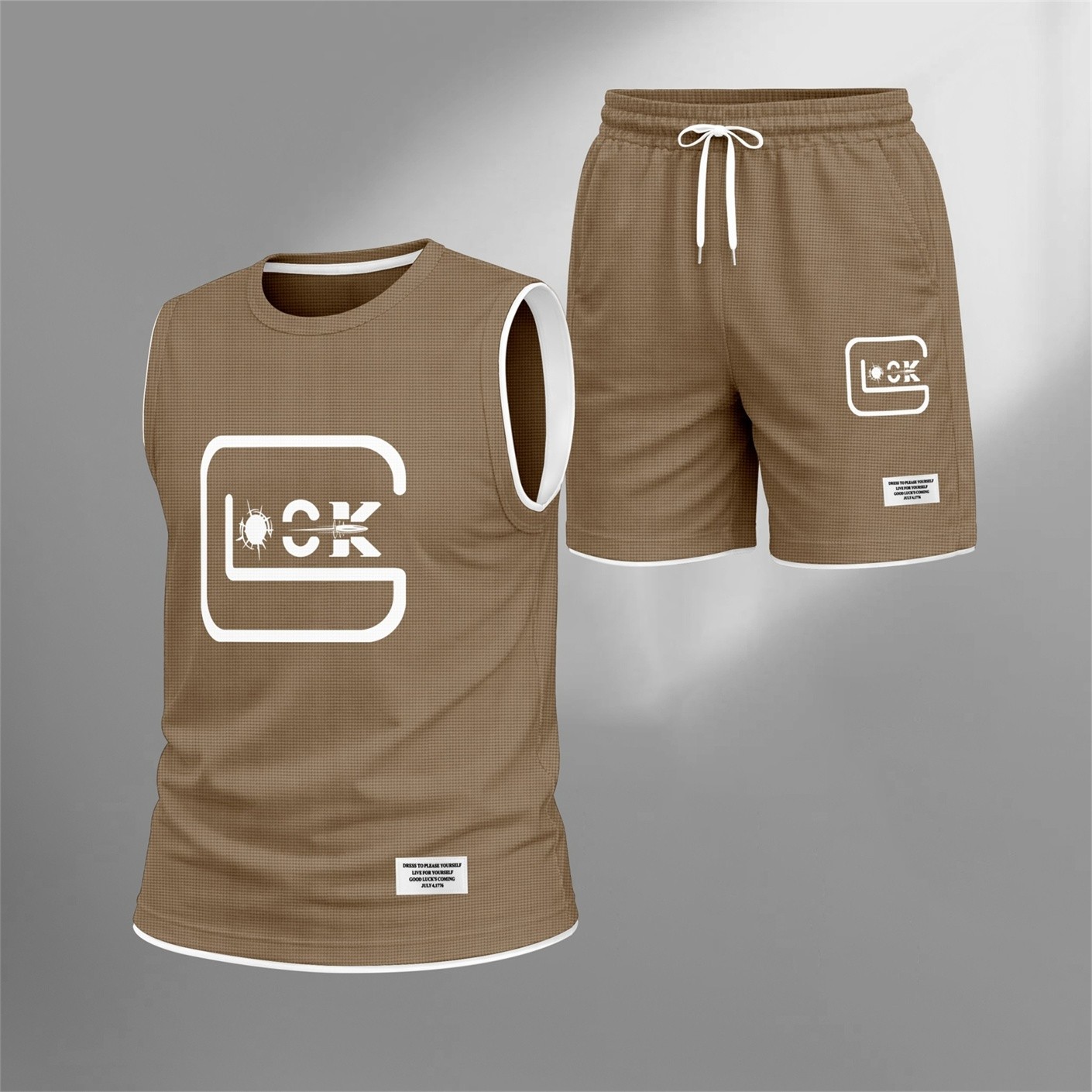 Shorts Matching Graphic Tank Top and Set, 2 Piece casual Sleeveless Outfit for Summer, Regular Fit Streetwear Clothing Set, suave transpirable Everyday Wear for Gym Travel Beach Vacation para hombre