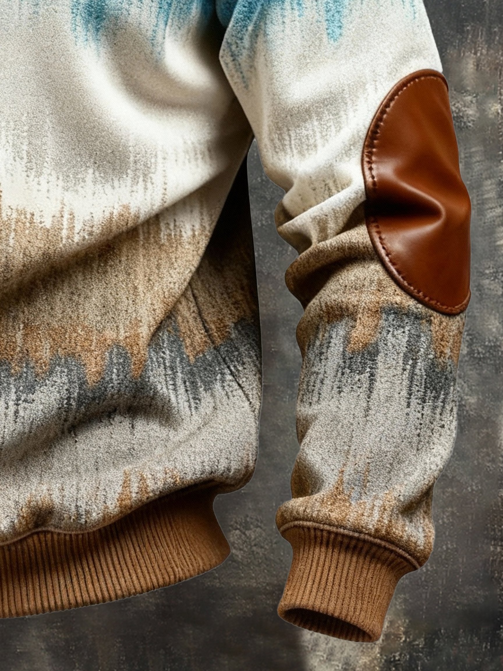 Sudadera vintage Color-Block estampado con cierre con gorrasucha para hombre