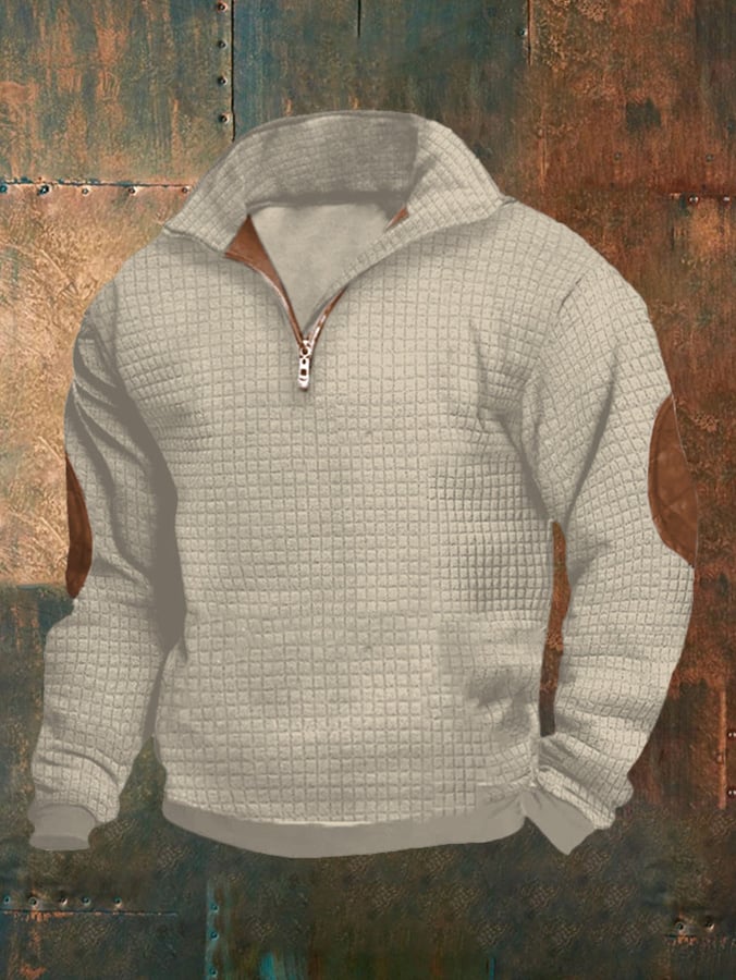 Sudadera Stand cuello cierre de manga larga casual para hombre