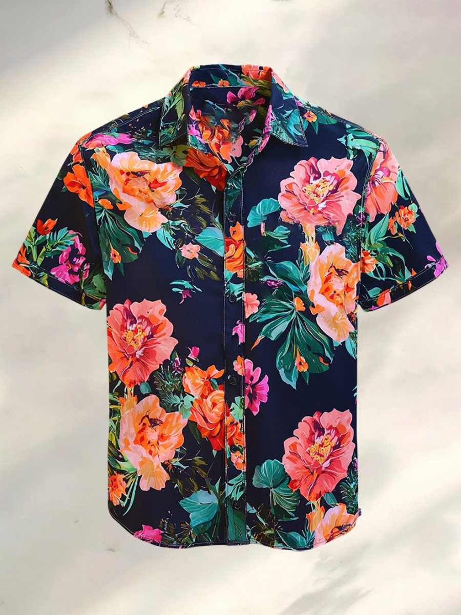 Camisa Resort casual floral Art de manga corta para hombre