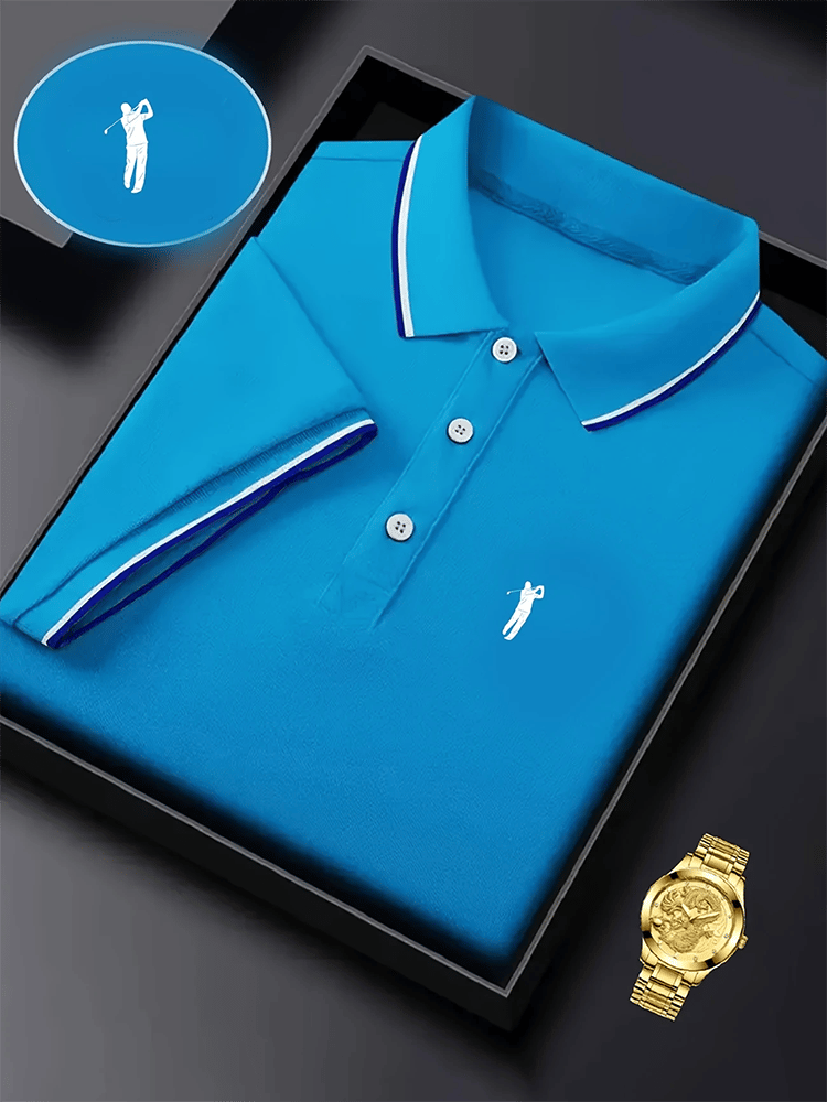 Camisa polo ejecutivo casual Button de manga corta para hombre