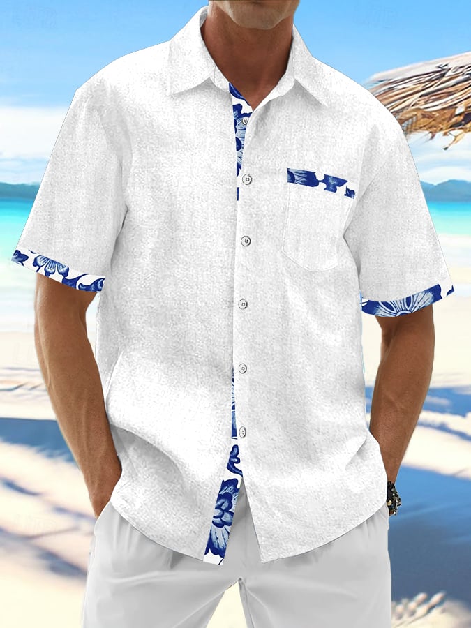 Camisa Hawaiian estampado de modaable Resort casual (With Pockets) para hombre
