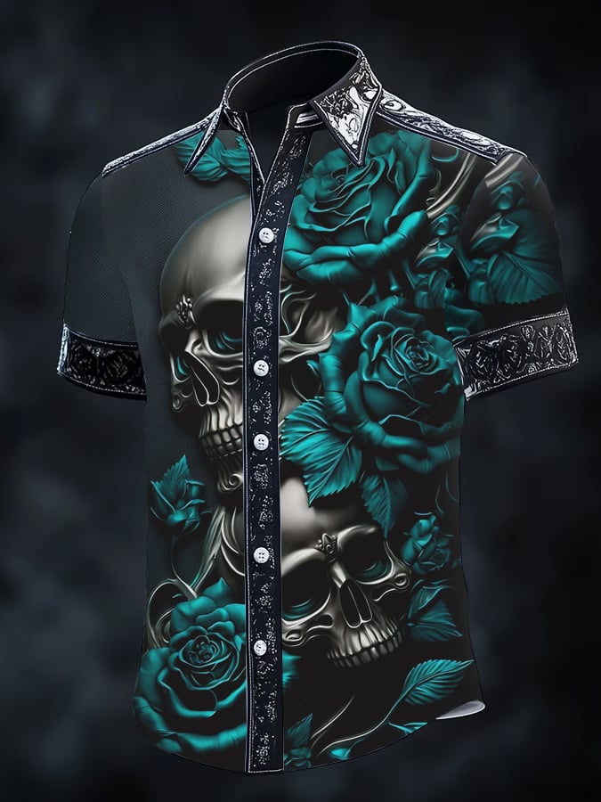 Camisa Gothic Dark de manga corta para hombre