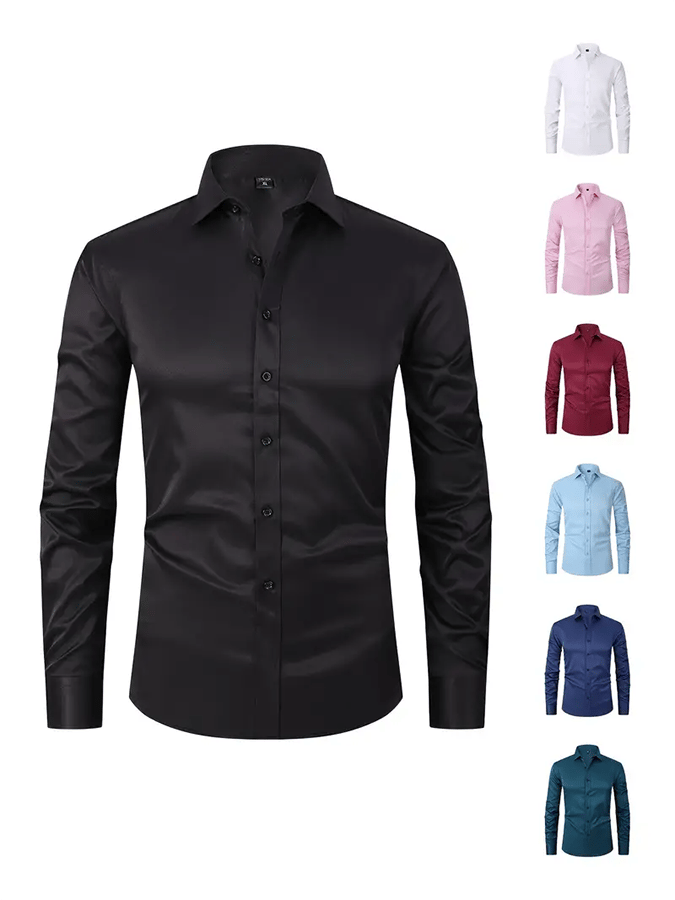 Camisa de color sólido Design ejecutivo casual para hombre
