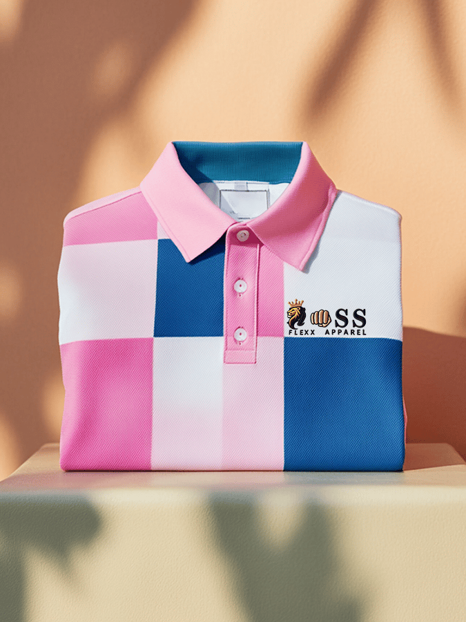 Camisa polo ejecutivo casual estampado de manga corta para hombre